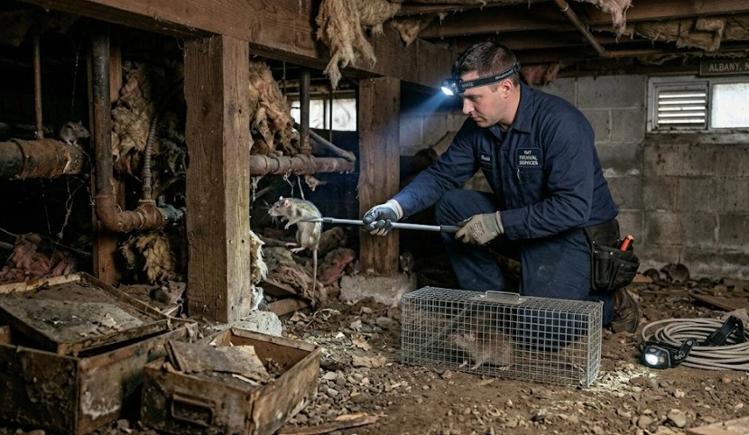 Professional crawl space rodent removal Albany